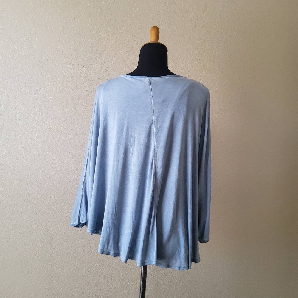 XCVI Wearables Overlay Knit Top Size S Blue New - Picture 6 of 9